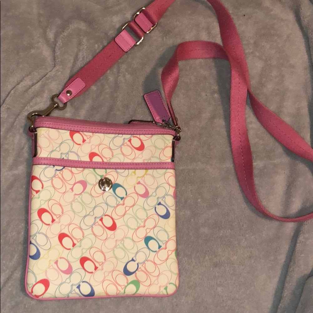 Colorful Coach crossbody purse